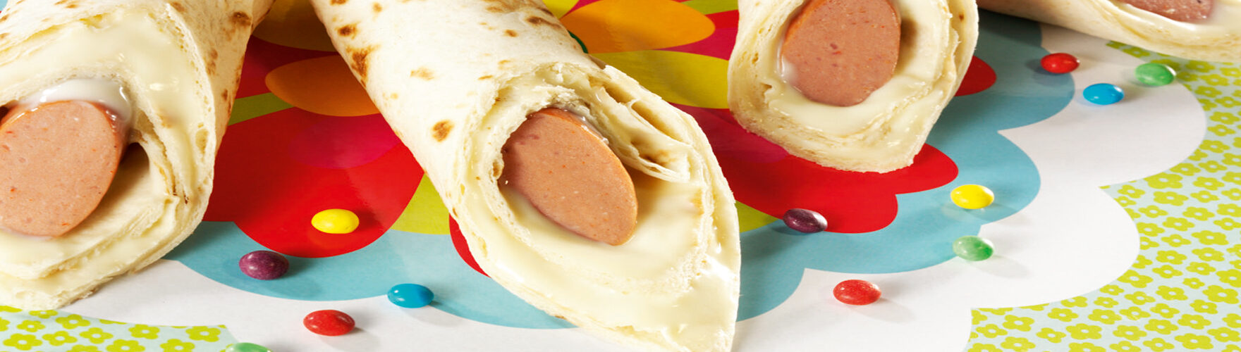 Hotdog-Wraps für Kinder