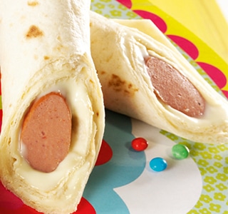 Hotdog-Wraps für Kinder