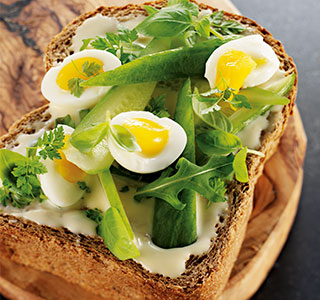 Fresh wholemeal toast with egg