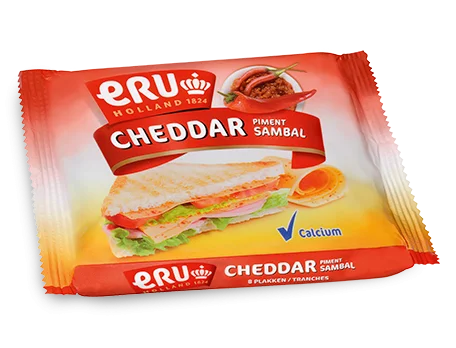 Mini hamburgers met ERU Slices Cheddar Sambal